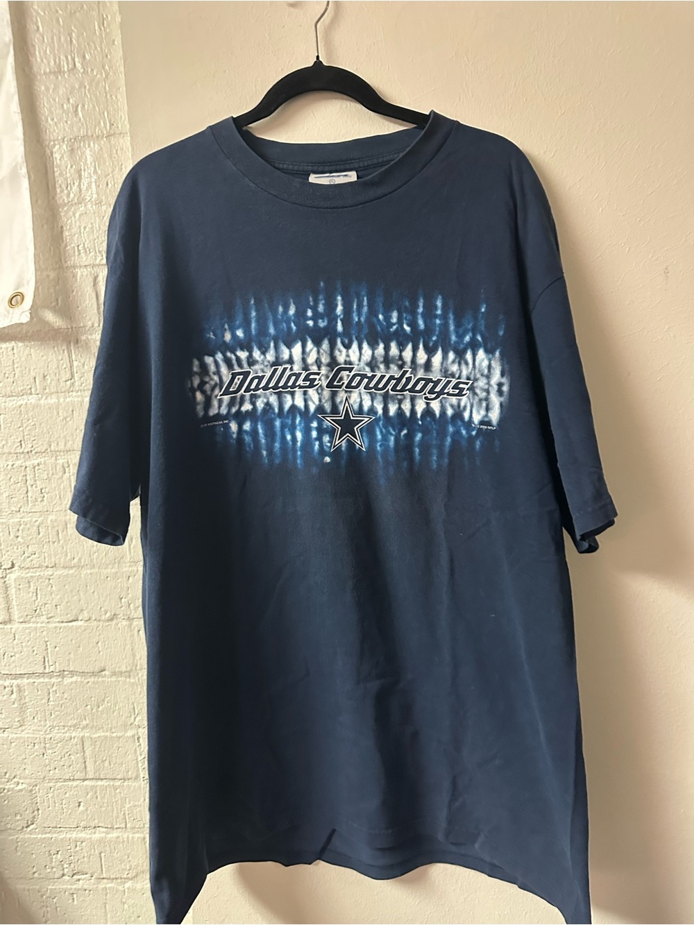 NFL Dallas Cowboys Navy and White Tie-Dye Graphic Tee
